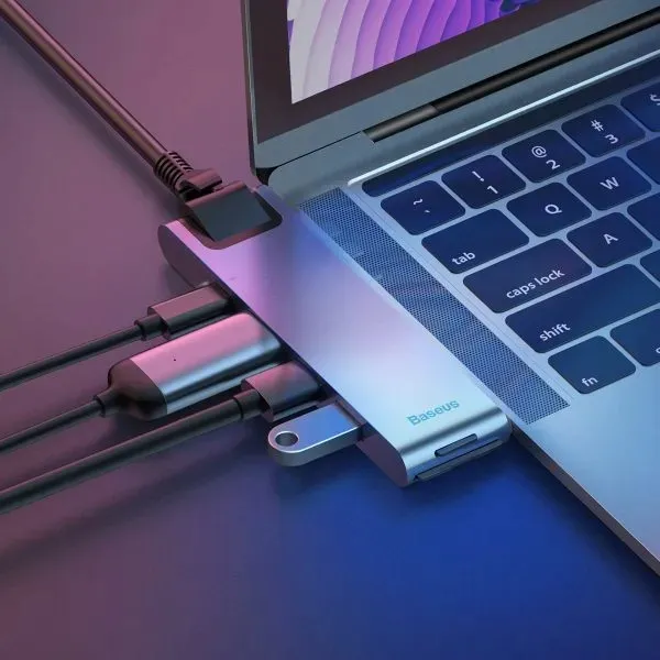 adapter-baseus-do-macbook-7w1-usb-c-szary-stan-nowy