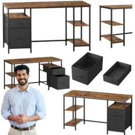 stol-roboczy-biurko-biurowe-gamingowe-industrialne-z-szufladami-i-polkami