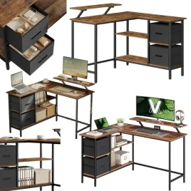 biurko-komputerowe-narozne-z-szufladami-brazowe-gamingowe-regulowana-polka