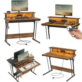 biurko-komputerowe-led-100cm-gaming-stojak-monitor-stabilne-podswietlane
