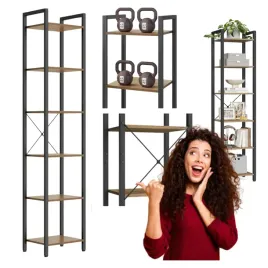 regal-drabinkowy-industrialny-waski-wysoki-polki-na-ksiazki-dokumenty-loft