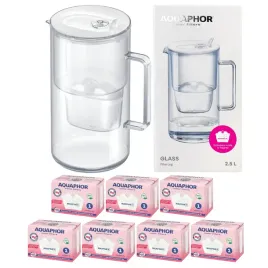 dzbanek-aquaphor-glass-bialy-25l-szklany-do-wody-7-filtrow-maxfor-mg