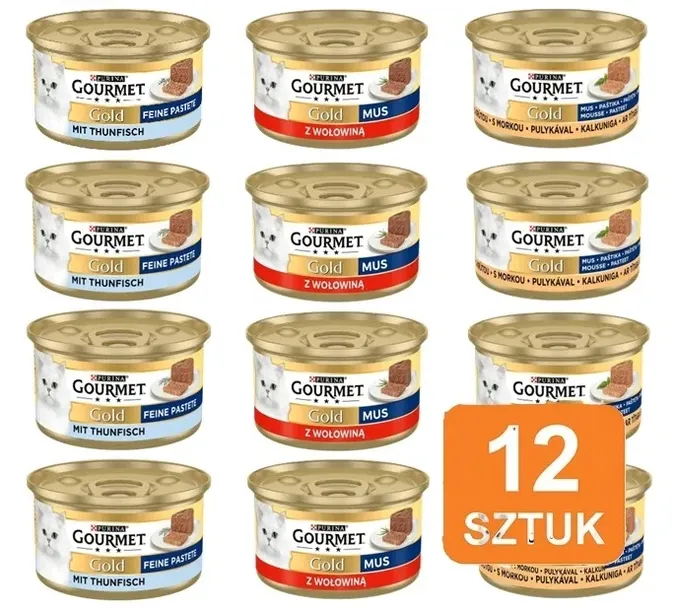 Karma mokra dla kota Gourmet Gold mus mix smaków 12x85g