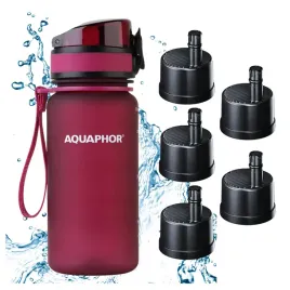 butelka-filtrujaca-aquaphor-city-350-ml-filtry-bidon-bordowy-5-wkladow