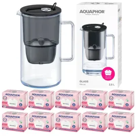 dzbanek-aquaphor-glass-czarny-25l-szklany-do-wody-10-filtrow-maxfor-mg
