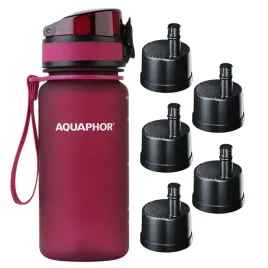 butelka-z-filtrem-bidon-aquaphor-city-350-ml-bordowa-5-wkladow-zestaw