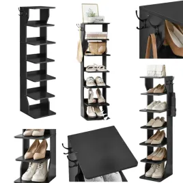 waska-szafka-na-buty-6-poziomow-regal-narozny-czarny-wysoki-2-haczyki