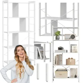 regal-metalowy-drewniany-na-ksiazki-zabawki-dekoracje-bialy-do-salonu-loft