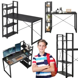 biurko-gamingowe-do-pokoju-dziecka-czarne-regal-na-ksiazki-z-polkami-biurko