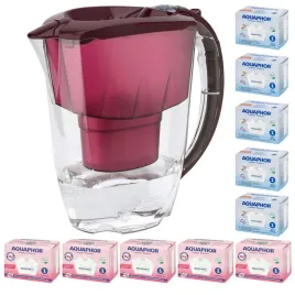dzbanek-do-filtrowania-aquaphor-amethyst-28l-10-wkladow-5-5mg-wisniowy