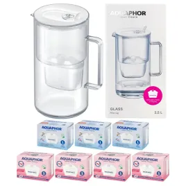 dzbanek-aquaphor-glass-bialy-25l-szklany-do-wody-7-filtrow-maxfor-4mg-3