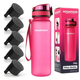 butelka-aquaphor-city-filtrujaca-na-wode-pitna-05l-rozowa-zestaw-5-filtrow
