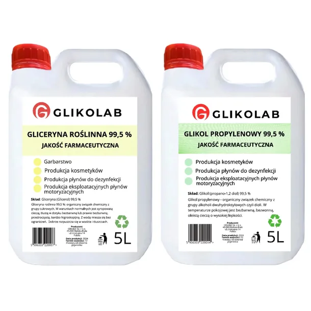 GLICERYNA 5L I GLIKOL 5L farmaceutyczny zestaw 10L