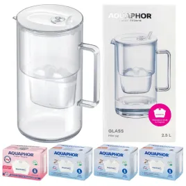 dzbanek-aquaphor-glass-bialy-25l-szklany-do-wody-4-filtry-maxfor-1mg-3