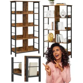polka-regal-otwarty-loft-rustykalny-braz-czarny-industrialny-salon-biuro