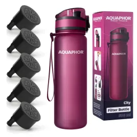 butelka-aquaphor-city-filtrujaca-na-wode-05l-bordowa-zestaw-5-filtrow