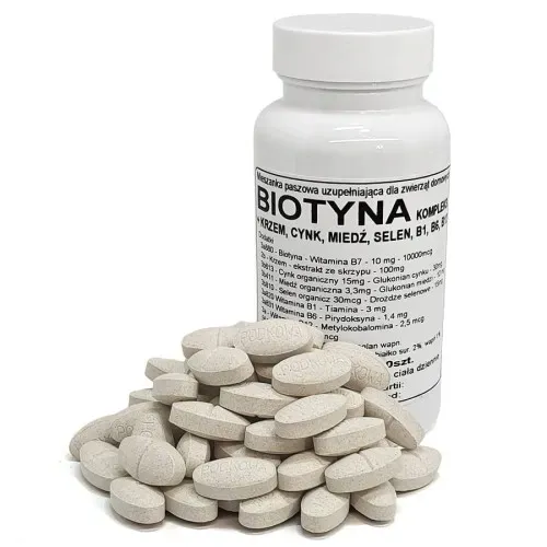 4x Podkowa Biotyna kompleks 60 tabletek Krzem Cynk Tiamina Metylokobalamina