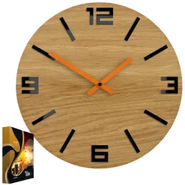 zegar-scienny-akrylowy-debowy-drewniany-arabic-wood-blackandorange-okragly