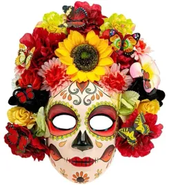 maska-los-muertos-bukiet-kwiatow-kwiatkow-akcesoria-karnawal-halloween