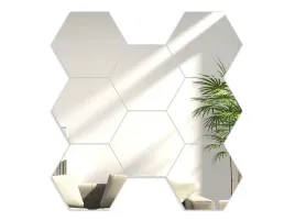 lustro-scienne-zlote-w-ksztalcie-hexagonu-hexagon-lustro-silver-8-sztuk