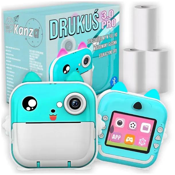 MINI DRUKARKA DRUKUŚ APARAT FOTOGRAFICZNY NATYCHMIASTOWY TERMICZNA 3 ROLKI