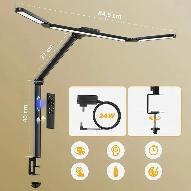 lampa-kreslarska-led-na-biurko-lampka-biurkowa-bezcieniowa-do-blatu-pilot-stan-nowy-rodzaj-gwintu-zintegrowane-zrodlo-led