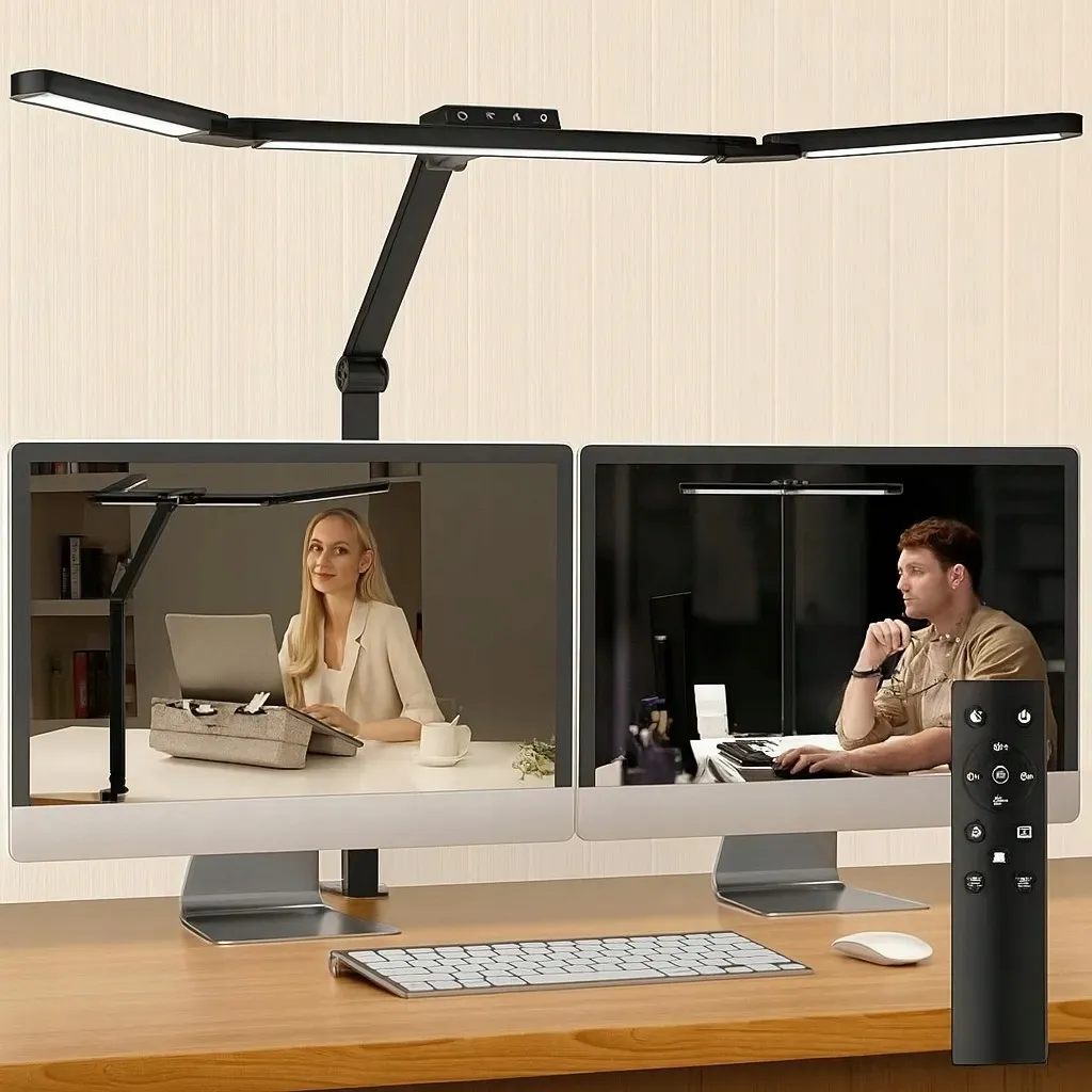 lampa-kreslarska-led-na-biurko-lampka-biurkowa-bezcieniowa-do-blatu-pilot-stan-nowy