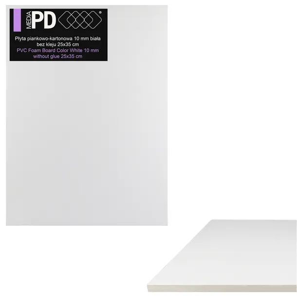 Płyta Piankowa PVC 25x35cm 10mm PiankowoKartonowa Foamboard Biała Bez Kleju