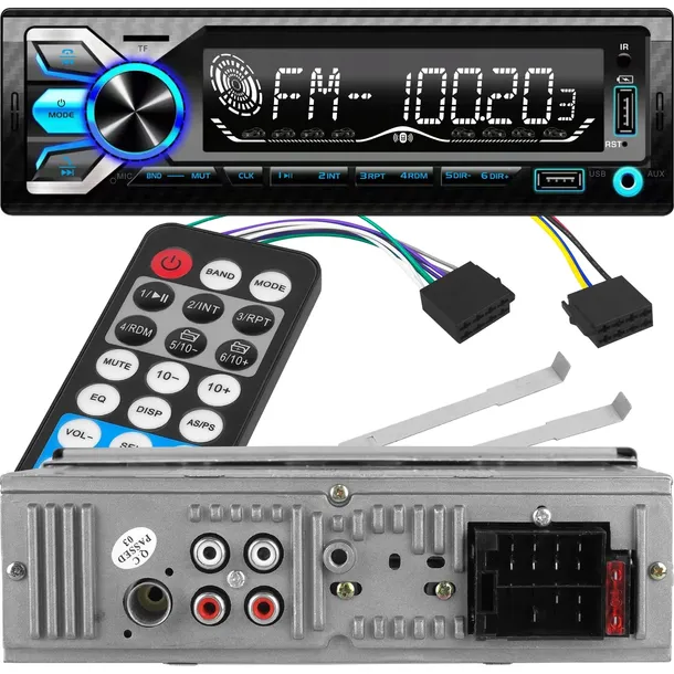 radio-samochodowe-2x-usb-aux-bluetooth-1din-pilot-zalaczone-wyposazenie-pilot-bezprzewodowy