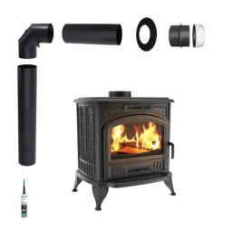 piec-koza-k6-8kw-130-rury-kolanko-rozeta-montaz-komina-ceramicznego