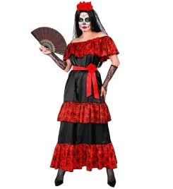 stroj-los-muertos-damski-czarno-czerwony-przebranie-dla-kobiet-karnawal-m