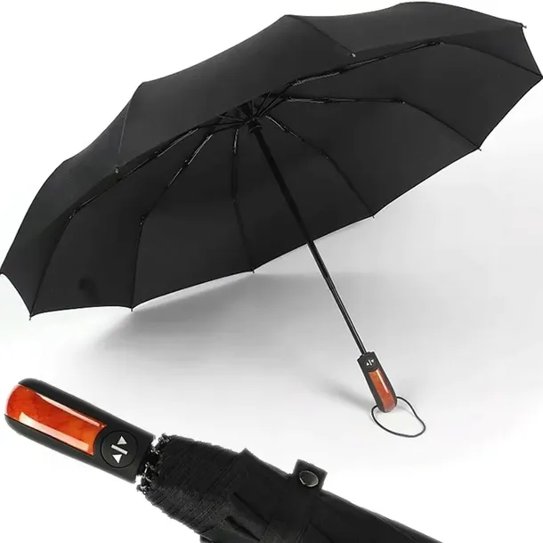 WZMOCNIONY PARASOL PARASOLKA MĘSKA DAMSKA SKŁADANY AUTOMAT + POKROWIEC DUŻY