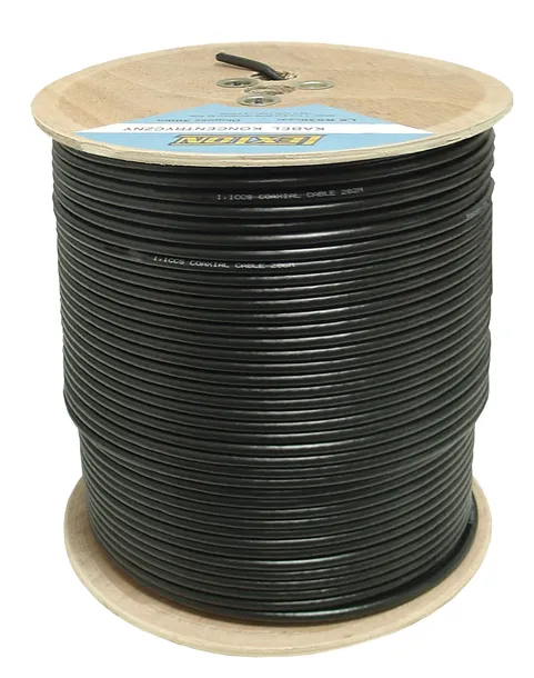 KABEL KONCENTRYCZNY ANTENOWY ŻELOWANY 300M SZPULA PREMIUM 6,93MM HD CZARNY