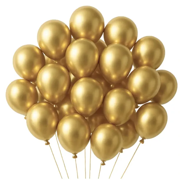 BALONY ZŁOTE METALICZNE CHROMOWANE ZŁOTO 5 CALI 13cm WESELE KOMUNIA 50SZT