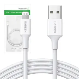 niklowany-kabel-lightning-ugreen-mfi-1m-us155-bialy