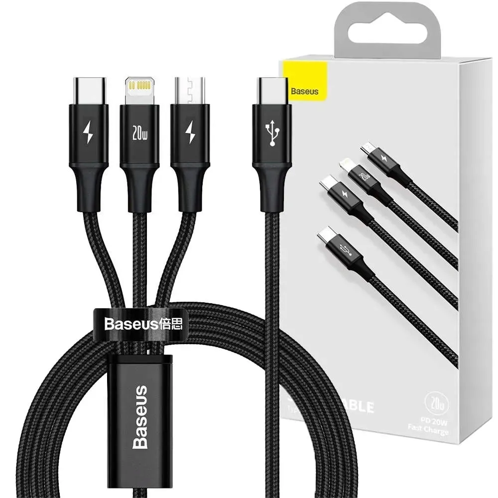 kabel-usb-3w1-baseus-rapid-series-micro-usb-lightning-usb-c-20w-1-5m