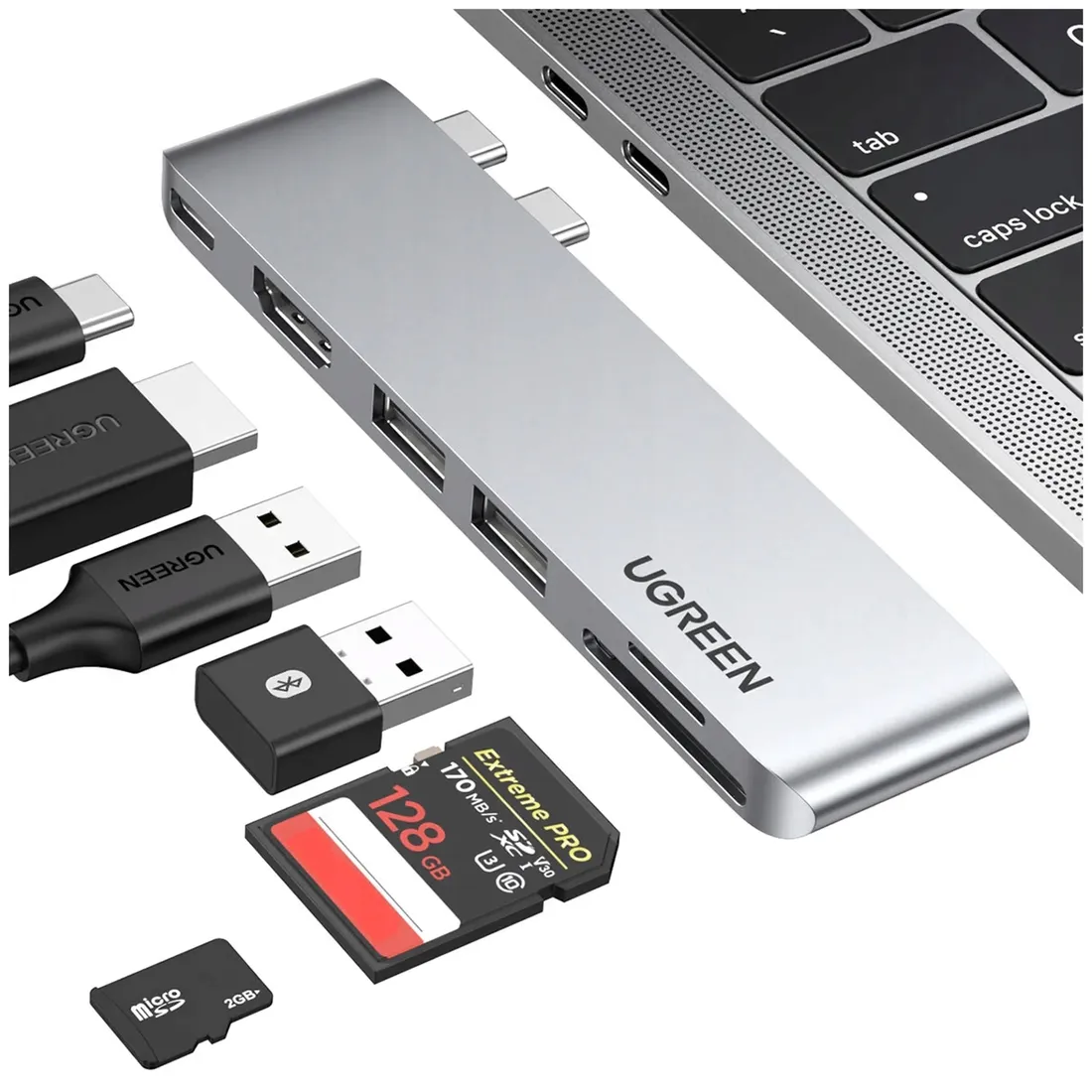 hub-ugreen-cm380-2xusb-c-hdmi-2xusb-3-0-sdtf-usb-c-pd-szary-stan-nowy