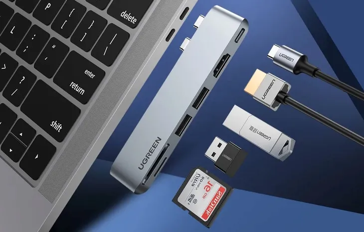 hub-ugreen-cm380-2xusb-c-hdmi-2xusb-3-0-sdtf-usb-c-pd-szary-waga-z-opakowaniem-0-1-kg-stan-nowy