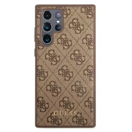 etui-hardcase-guess-4g-metal-gold-logo-do-samsung-s22-ultra-brazowe