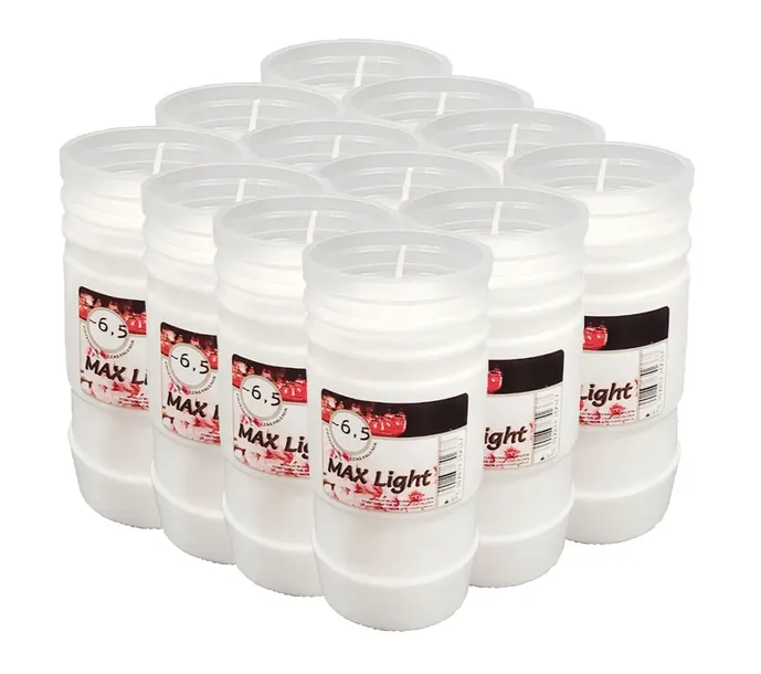 ZNICZE PARAFINOWE WKŁADY 6-7 DNI MAX LIGHT 12 SZT
