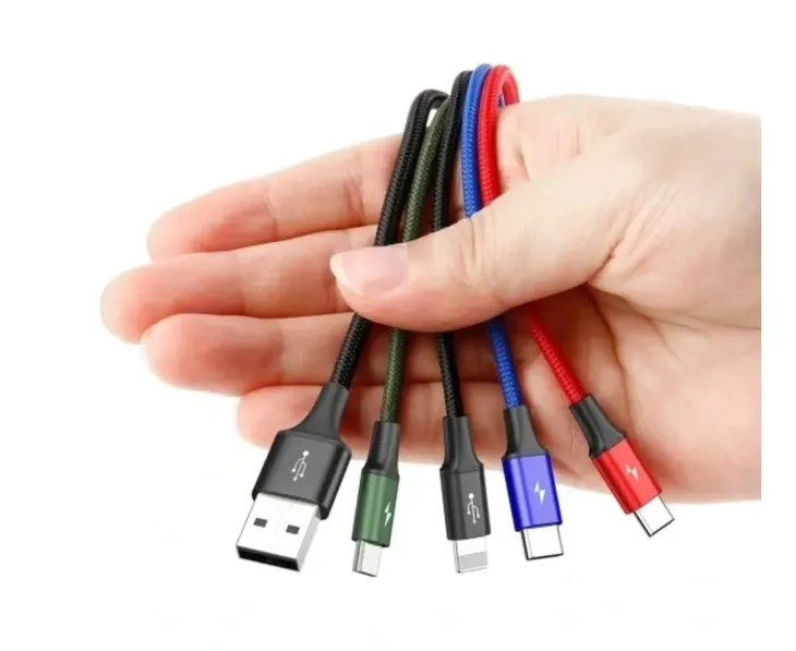 baseus-kabel-przewod-usb-4w1-2x-lightning-usb-typ-c-micro-usb-w-nylonow-stan-nowy-kolor-wielokolorowy