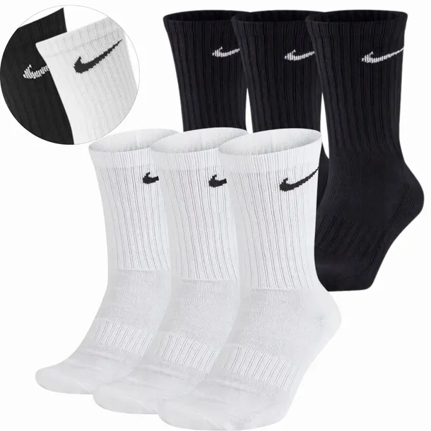 NIKE ORYGINALNE SKARPETY SKARPETKI WYSOKIE 42-46 6 PAR BIAŁE I CZARNE