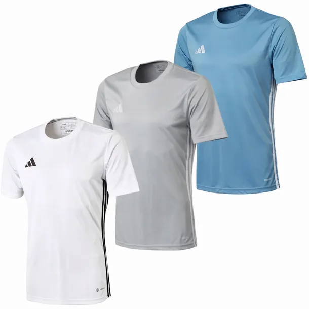ZESTAW MĘSKI ADIDAS KOMPLET BIAŁA + NIEBIESKA + POPIEL KOSZULKA T-SHIRT r S