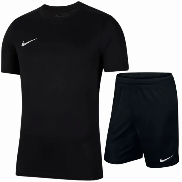 ZESTAW NIKE CZARNA KOSZULKA T-SHIRT + SPODENKI CZARNE DRI-FIT r.S