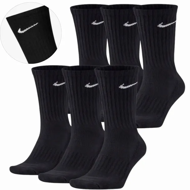NIKE ORYGINALNE SKARPETY SKARPETKI WYSOKIE 42-46 6 PAK CZARNE