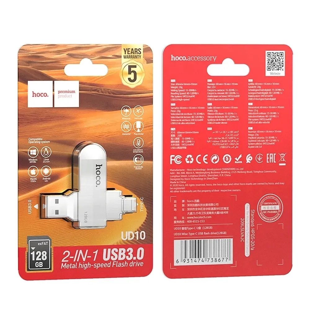 hoco-pendrive-usb-a-usb-c-ud10-32gb-usb3-0