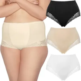 mitex-ela-3-pak-bez-czarny-bialy-koronka-wysokie-majtki-xl-figi-modelujace