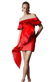 karen-millen-czerwona-sukienka-mini-z-falbana-i-dekoltem-hiszpanka-36-b1f