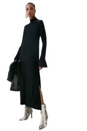 karen-millen-czarna-sukienka-welniana-dla-niskich-z-rozcieciem-s-b1f