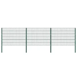 vidaxl-panel-ogrodzeniowy-ze-slupkami-zelazny-51-x-12-m-zielony